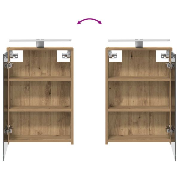 Комплект шкафове за баня с рафт 3 pcs 126 x 16 x 62.5 см