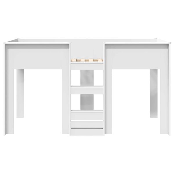 Двуетажно легло за деца Бяло 90 x 200 cm Инженерно дърво