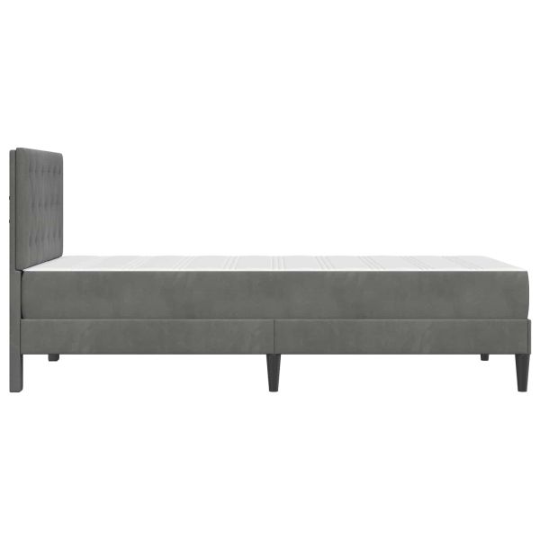 Рамка за легло с матрак с таблото Тъмен сив 100 x 200 cm Кадифе