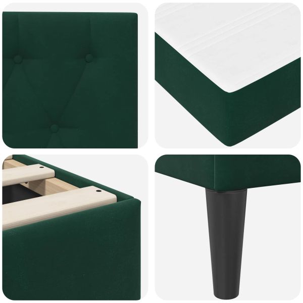 Рамка за легло с матрак Тъмен зелен 120 x 200 cm Кадифе