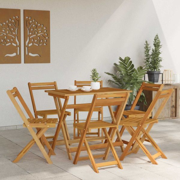 Сгъваеми градински столове 6 pcs Естествен 40 x 53 x 80 см