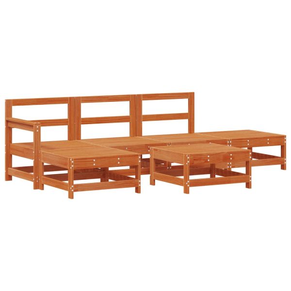 Комплект за почивка в градина 6 pcs Восъчен Кафяв