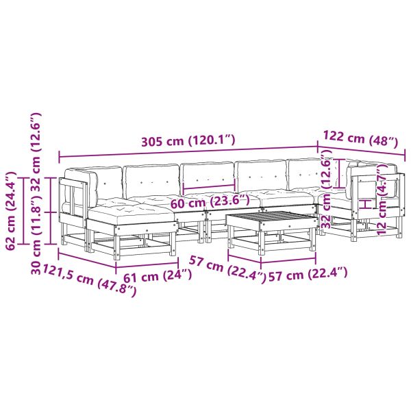 Комплект за почивка в градина ARAKIL 8 pcs Восъчнокафяво