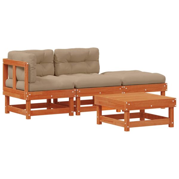 Комплект за почивка в градина 4 pcs Восъчнокафяво