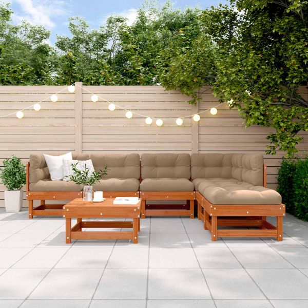 Комплект за почивка в градина 7 pcs Восъчнокафяво