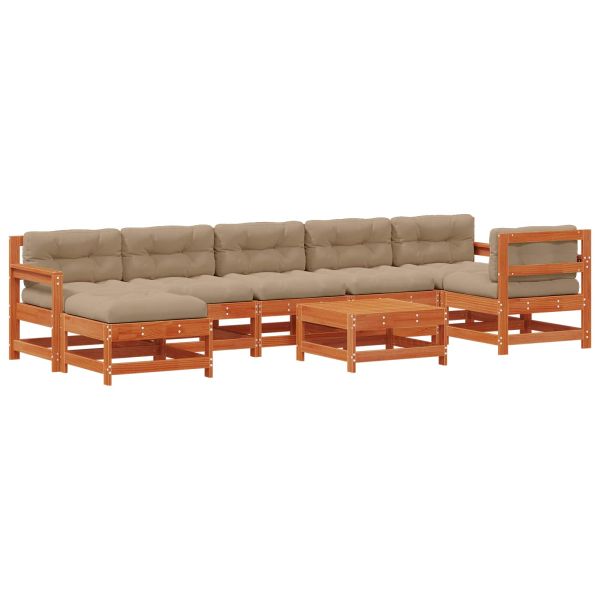 Комплект за почивка в градина 8 pcs Восъчнокафяво