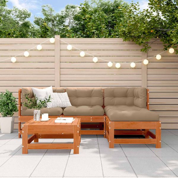 Комплект за почивка в градина 5 pcs Восъчен Кафяв