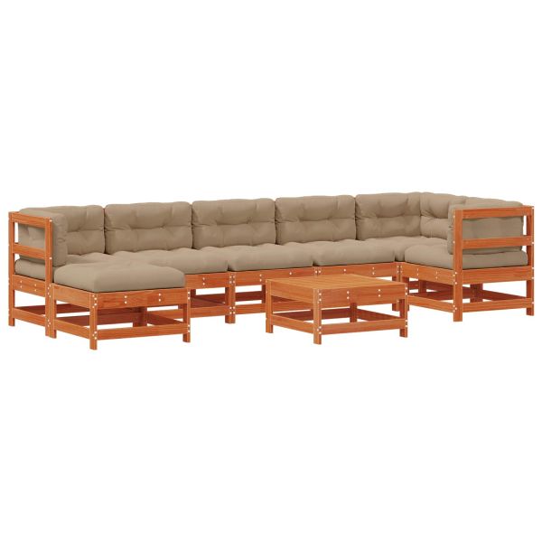 Комплект за почивка в градина 8 pcs Восъчнокафяво