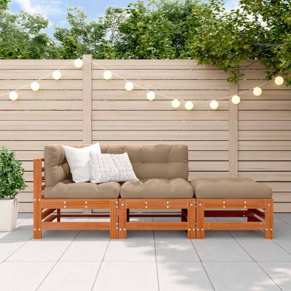 Комплект за почивка в градина 3 pcs Восъчнокафяво