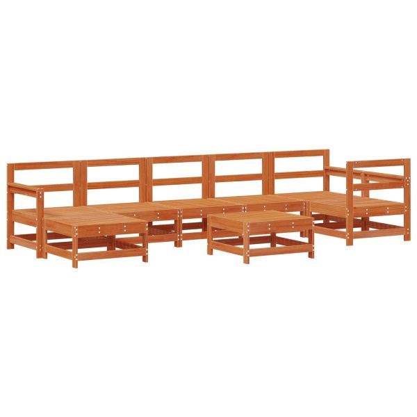 Комплект за почивка в градина 8 pcs Восъчен Кафяв