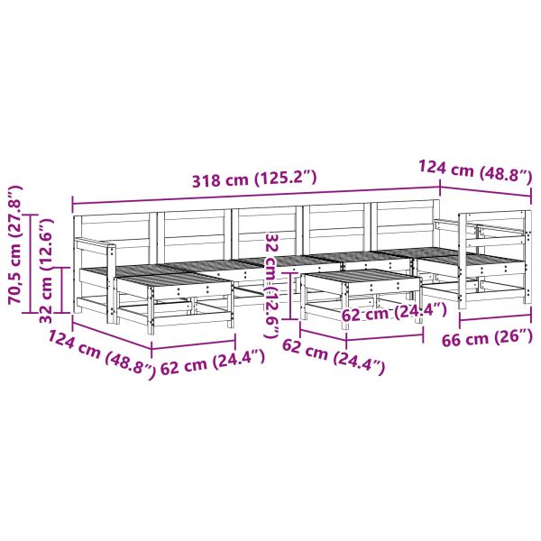 Комплект за почивка в градина 8 pcs Восъчен Кафяв