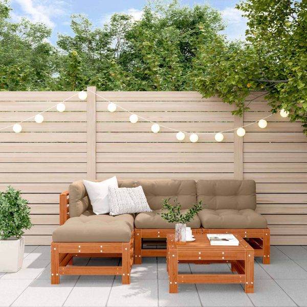 Комплект за почивка в градина 5 pcs Восъчен Кафяв