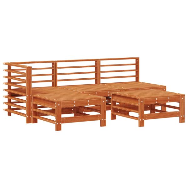 Комплект за почивка в градина 5 pcs Восъчен Кафяв