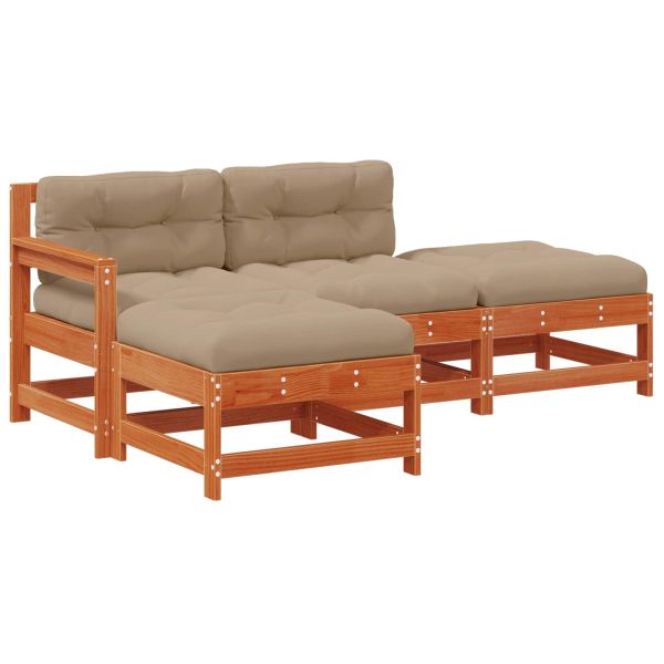 Комплект за почивка в градина 4 pcs Восъчнокафяво