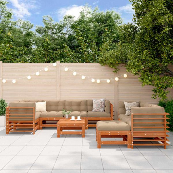 Комплект за почивка в градина 10 pcs Восъчнокафяво