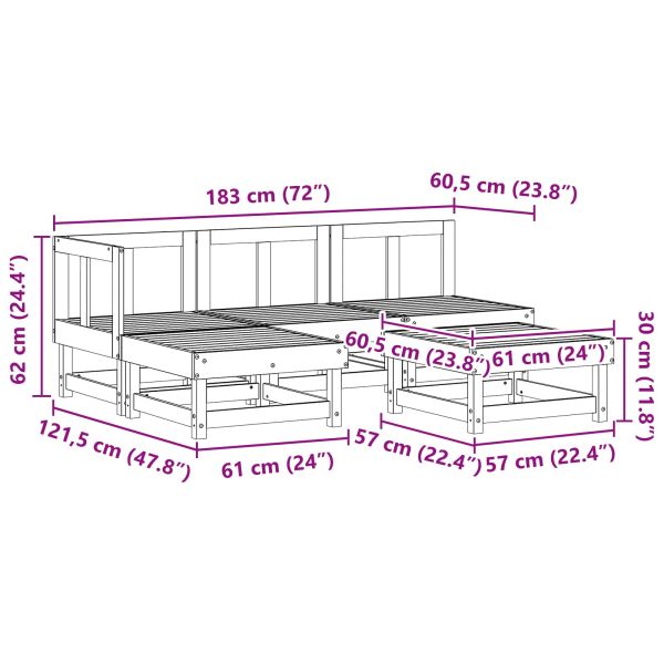 Комплект за почивка в градина 5 pcs Восъчен Кафяв