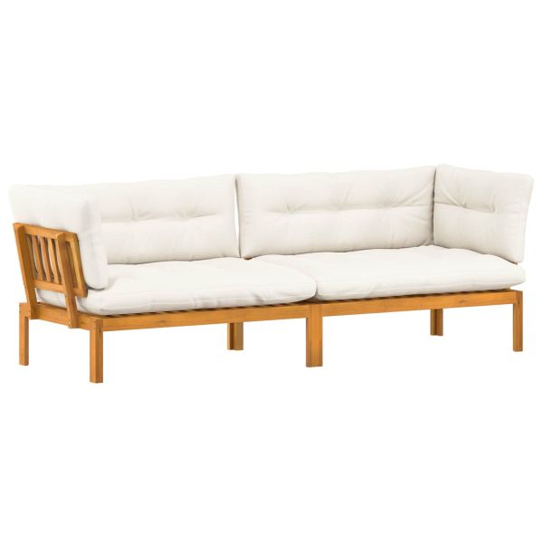 Градински палетен диван единици 2 Брой Солидно акациево дърво