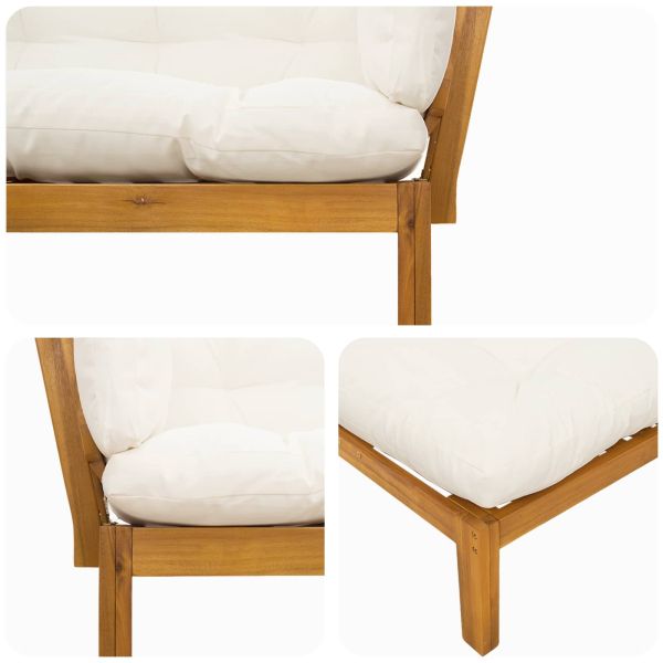 Градински палетен диван единици 2 Брой Солидно акациево дърво