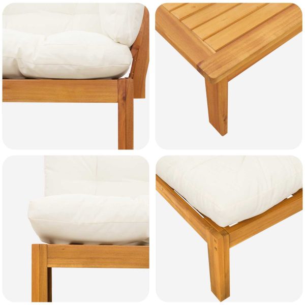 5 Брой Градински палетен диван единици Солидно акациево дърво