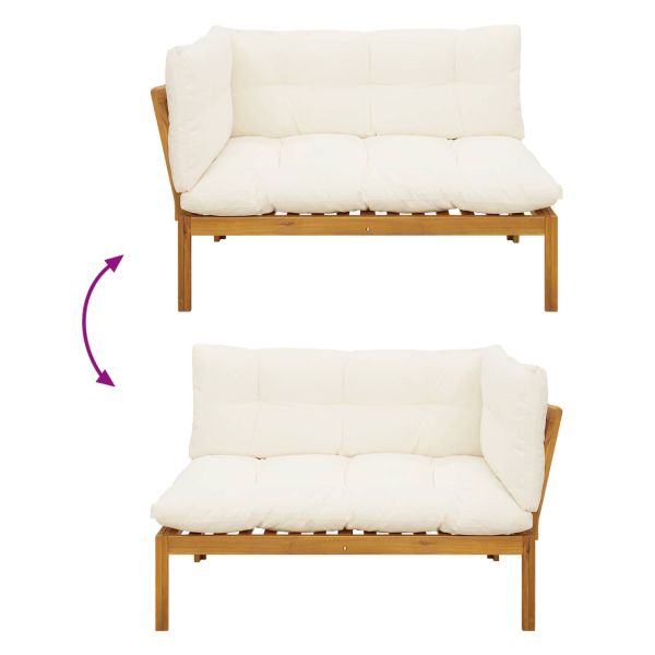 6 Брой Градински палетен диван единици Солидно акациево дърво