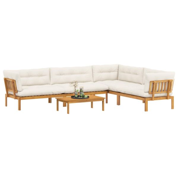 5 Брой Градински палетен диван единици Солидно акациево дърво