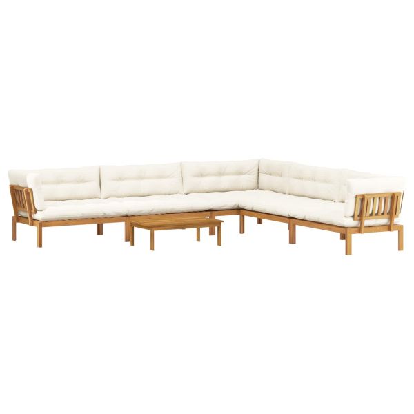 6 Брой Градински палетен диван единици Солидно акациево дърво