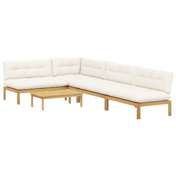 5 Брой Градински палетен диван единици Солидно акациево дърво