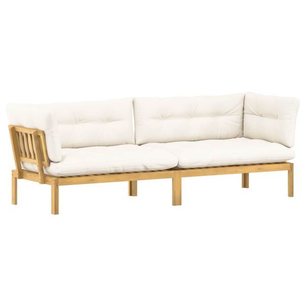 Градински палетен диван единици 2 Брой Солидно акациево дърво