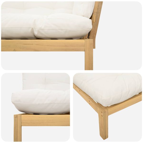 Градински палетен диван единици 2 Брой Солидно акациево дърво