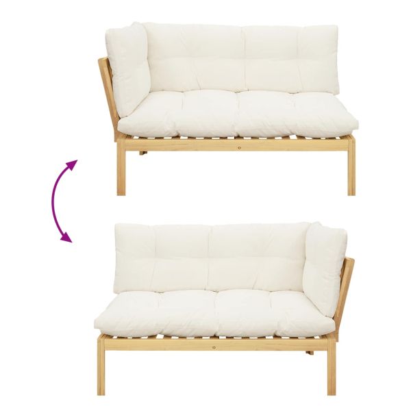 4 Брой Градински палетен диван единици Солидно акациево дърво