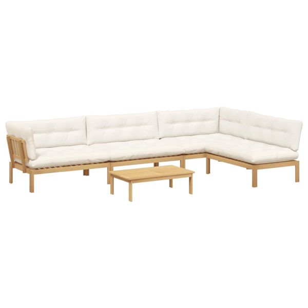 5 Брой Градински палетен диван единици Солидно акациево дърво