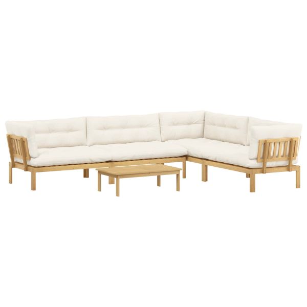 5 Брой Градински палетен диван единици Солидно акациево дърво