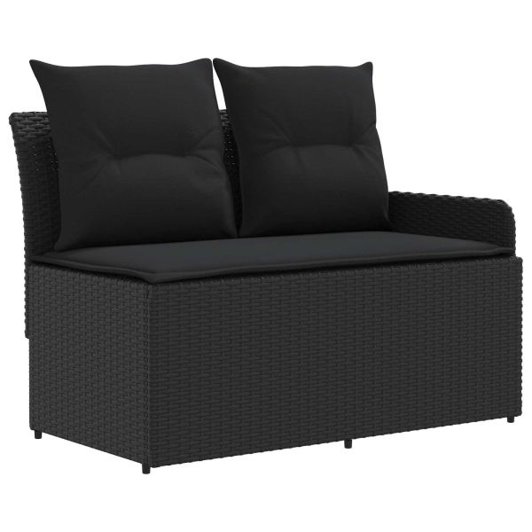 Комплекти мебели с възглавница 8 pcs Черно ПЕ ратан