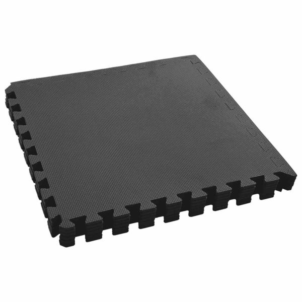 Мат за под басейн 6 pcs Черно 2,16 ㎡ EVA Пяна