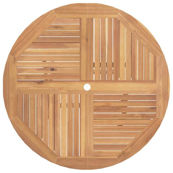 Градински бистро комплект 3 pcs Естествен Солидно тиково дърво