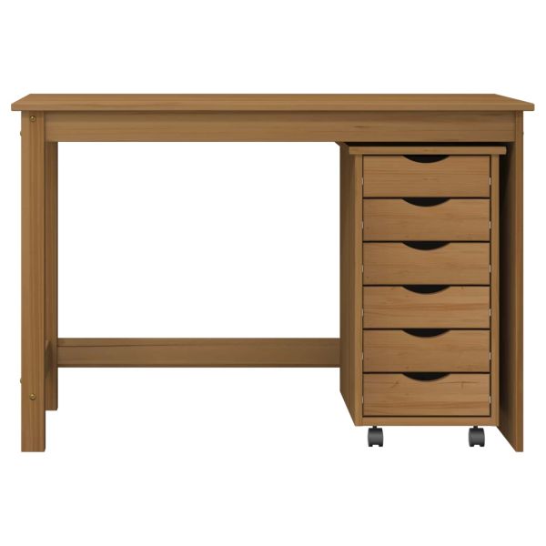 Комплект бюро и подвижен шкаф с чекмедже MOSS 2 pcs Кехлибарен