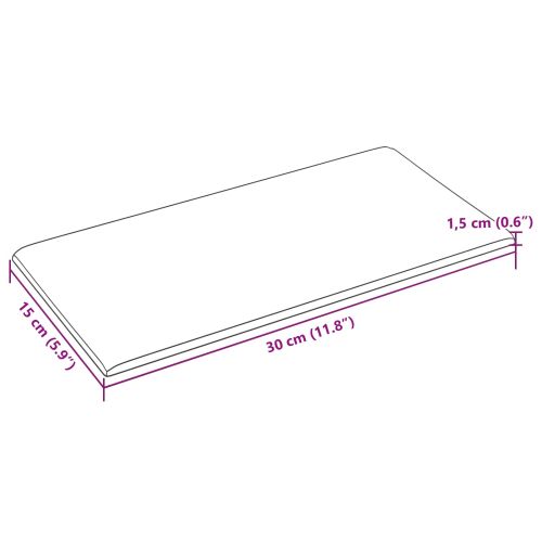 Стенно табло за легло 12 pcs Капучино 30 x 15 cm текстил