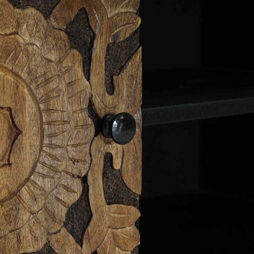 ТВ шкаф Кафяво 105 x 33,5 x 46 см Солидно мангово дърво