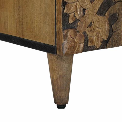 ТВ шкаф Кафяво 105 x 33,5 x 46 см Солидно мангово дърво