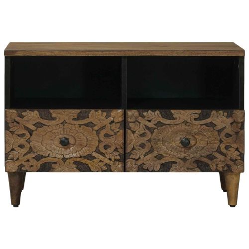 ТВ шкаф Кафяво 70 x 33,5 x 46 см Солидно мангово дърво