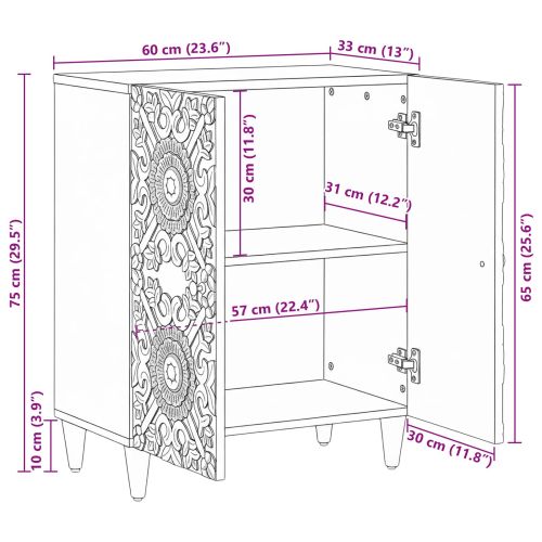 Шкаф за съхранение Кафяво 60 x 33,5 x 75 см