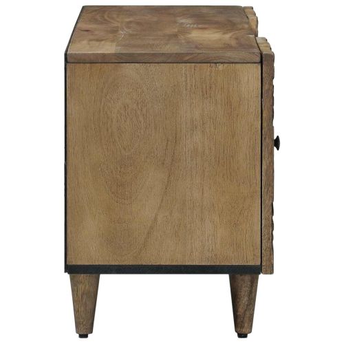 ТВ шкаф с врата Кафяво 105 x 33,5 x 46 см Солидно мангово дърво