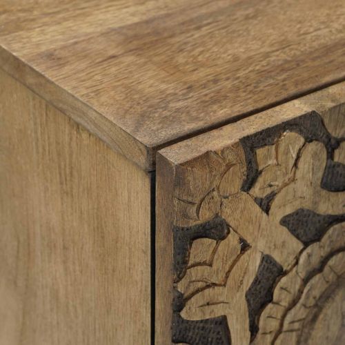 ТВ шкаф с врата Кафяво 105 x 33,5 x 46 см Солидно мангово дърво