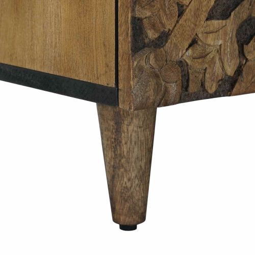 ТВ шкаф с врата Кафяво 105 x 33,5 x 46 см Солидно мангово дърво