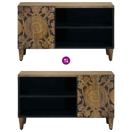 ТВ шкаф с рафт Кафяво 80 x 31,5 x 46 см Солидно мангово дърво