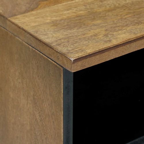 ТВ шкаф с рафт Кафяво 100 x 33,5 x 46 см Солидно мангово дърво