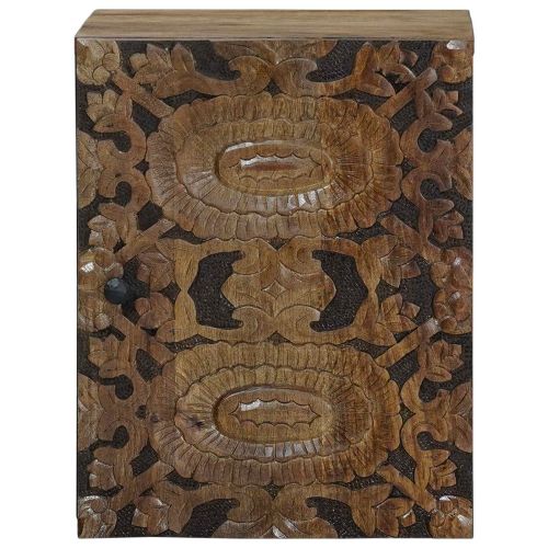 Окачен шкаф за баня със съхранение Кафяво 38 x 33,5 x 48 см