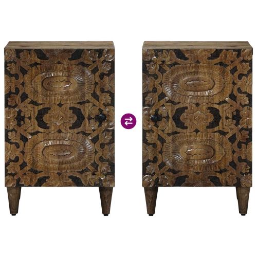 Шкаф за баня Кафяво 38 x 33,5 x 58 см Солидно мангово дърво