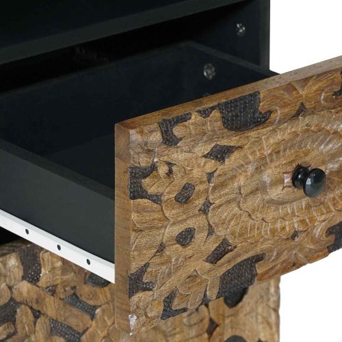 Шкаф за баня Кафяво 38 x 33,5 x 160 см Солидно мангово дърво