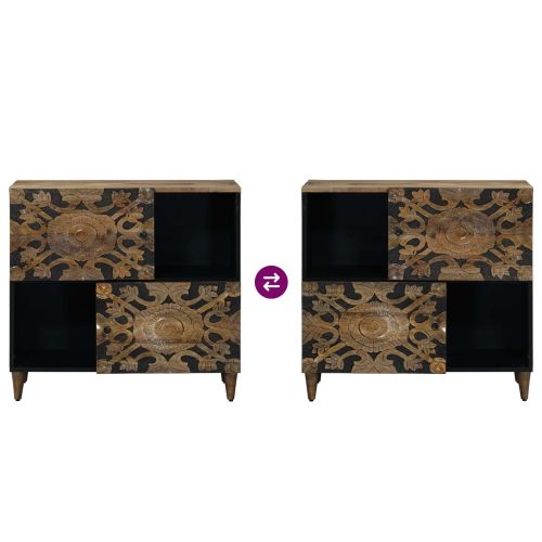 Служебен шкаф Кафяво 80 x 33,5 x 75 см Солидно мангово дърво